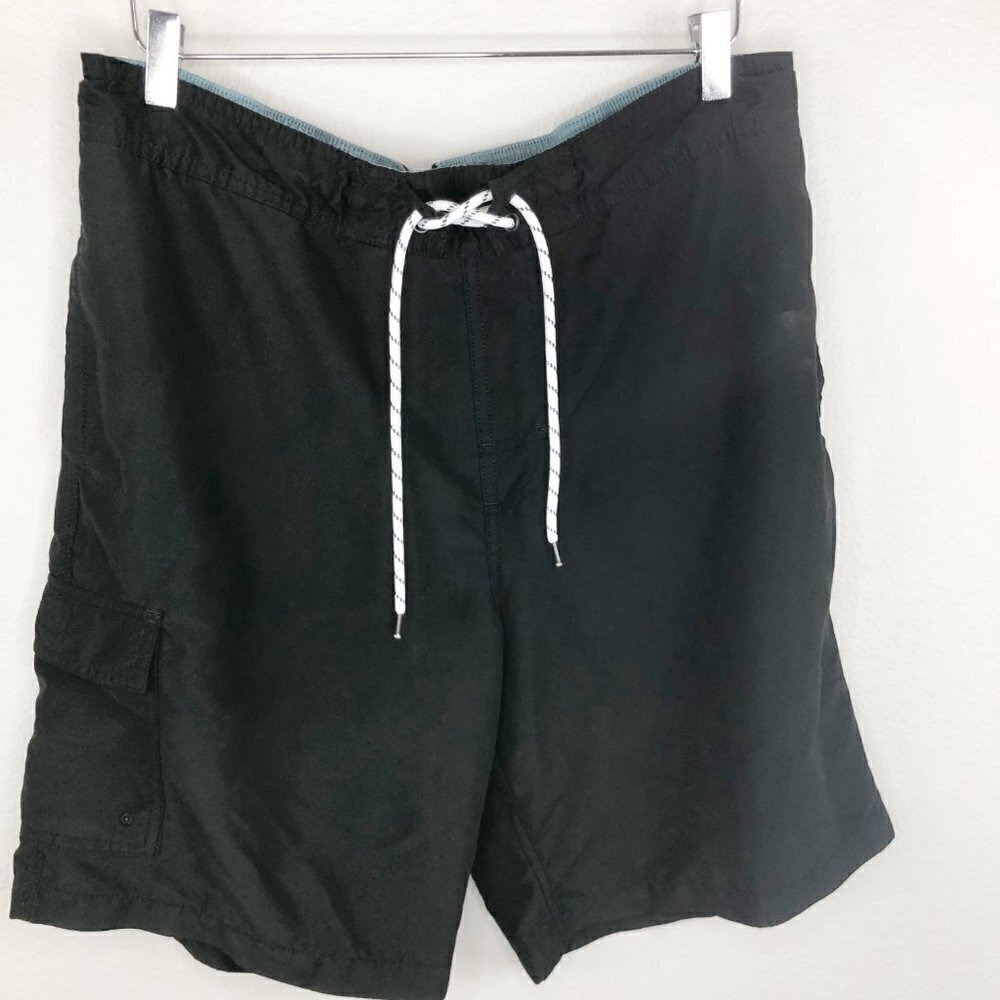 Goodfellow & Co Men's 9" Black Board Shorts Swim Trunks Size L